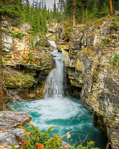 Stanley Falls, Jasper National Park, Waterfall, Art