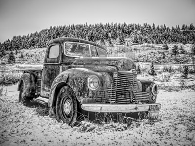 1949 International Harvester KB-2, Old rusty truck, Art